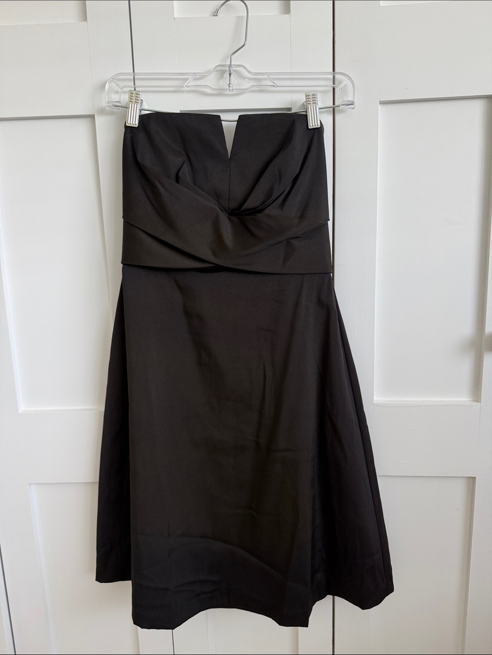 White House Black Market Black Dress Top with Label Detail